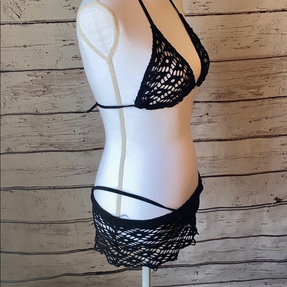 Sexy Black Mesh 3 piece outfit S/M - Picture 6 of 13